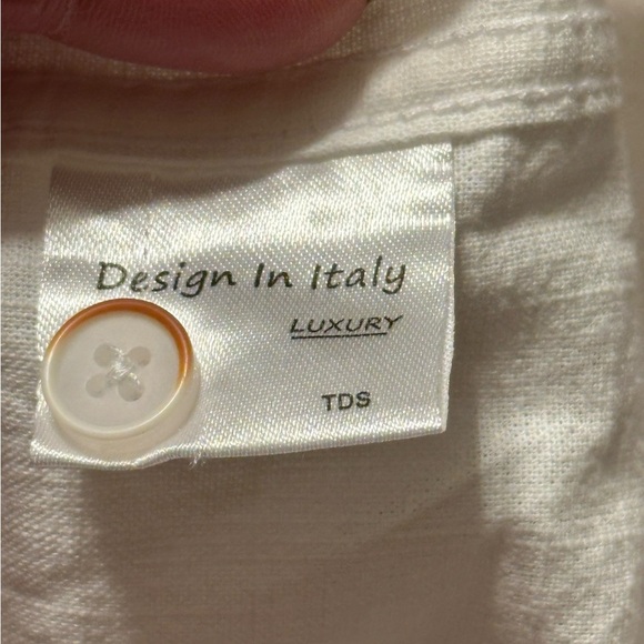 Design in Italy White Mens Short Sleeve Button Down Shirt size 2XL - Picture 2 of 5
